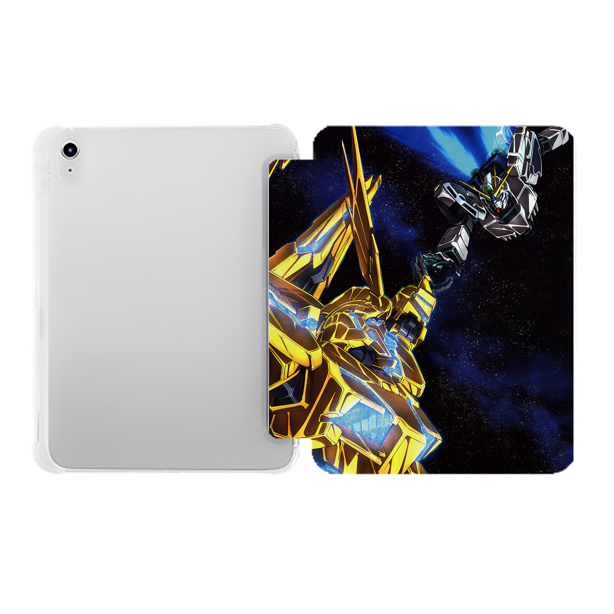 （画像用） 機動戦士ガンダム Mobile Suit Gundam IPad ケース ペン収納付き 三つ折りスタンド PUレザー×シリコン 対応機種9.5/10.5/10.9インチ